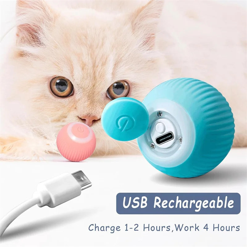 "Bola Eletrônica Interativa para Pets – Brinquedo Inteligente com Movimento Automático e Recarga USB para Cães e Gatos!"